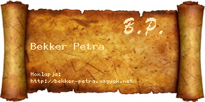 Bekker Petra névjegykártya