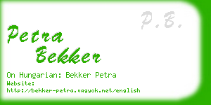 petra bekker business card